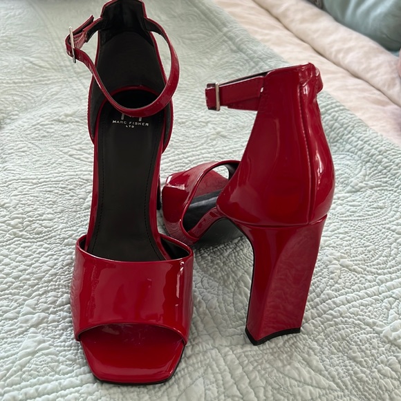 Marc Fisher Shoes - Marc Fisher patent sexy red block heel shoes